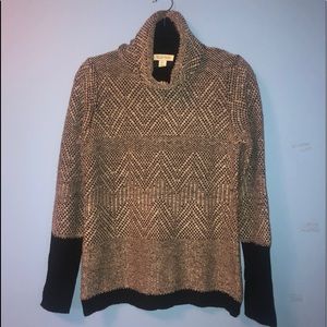 Ellen Tracy B&W Women’s Mock Neck Sweater L